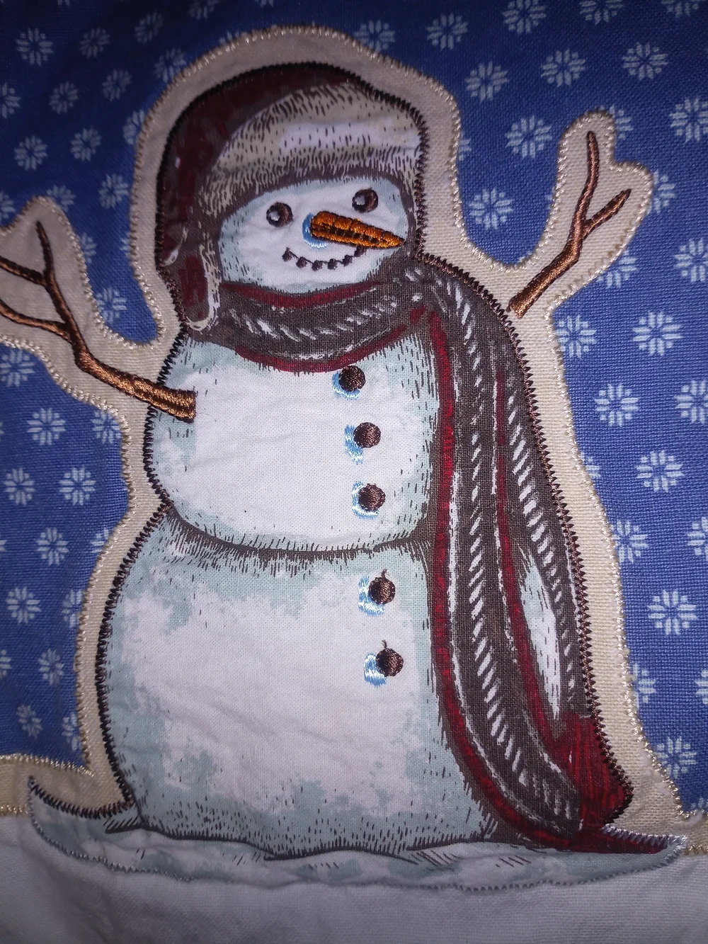 St. Nicholas Square Blue Snowman Kitchen Towel Set